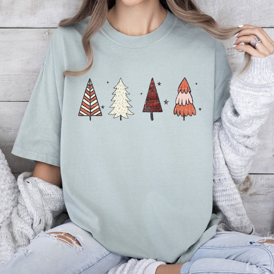 Cute Winter Trees Comfort Colors Tshirt, Vintage Trees Christmas Shirt