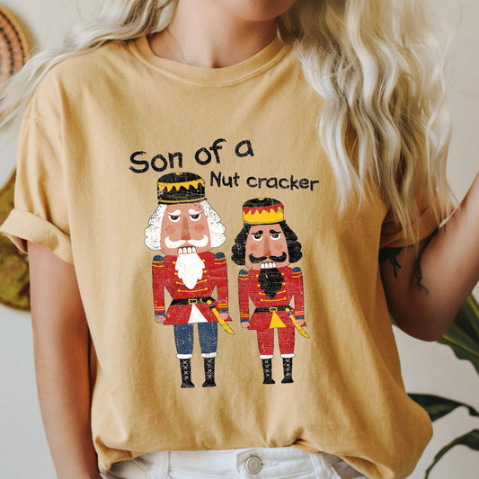Son of a Nutcracker Comfort Colors Tshirt, Vintage Christmas Shirt