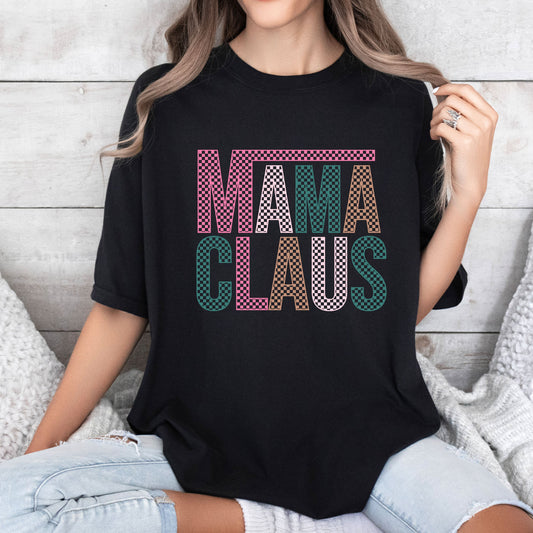 Mama Claus Retro Christmas Comfort Colors Tee, Vintage Classic Christmas Tshirt