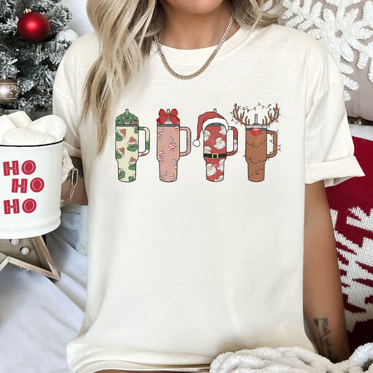 Obsessive Cup Disorder Retro Christmas Comfort Colors Tee, Vintage Classic Christmas Tshirt