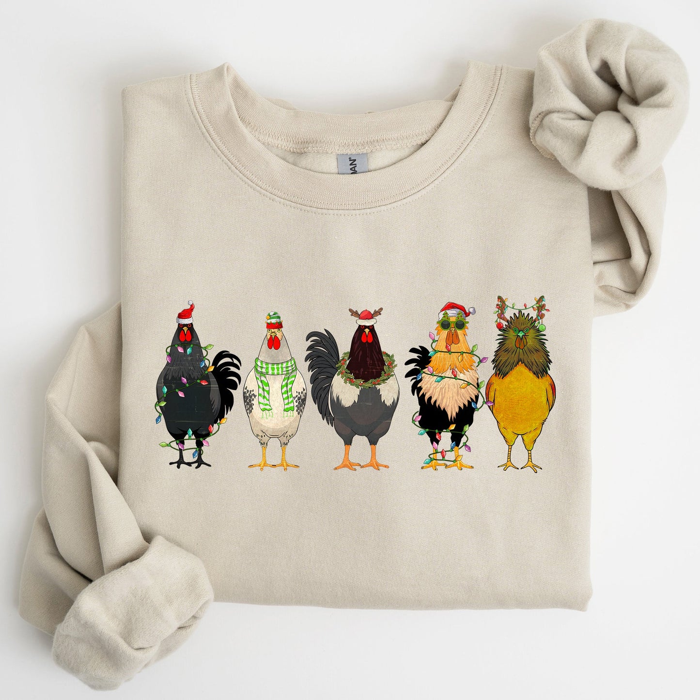 Christmas Chickens, Chicken Lovers, Santa, Farm Life, Winter, Snow, Xmas Sweatshirt