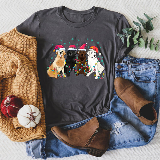 Christmas Dogs, Labrador, Dog Lovers, Santa, Pet Super Soft Tees