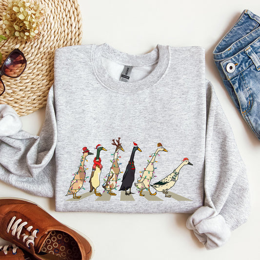Christmas Ducks, Duck Lovers, Santa, Farm Life Sweatshirt