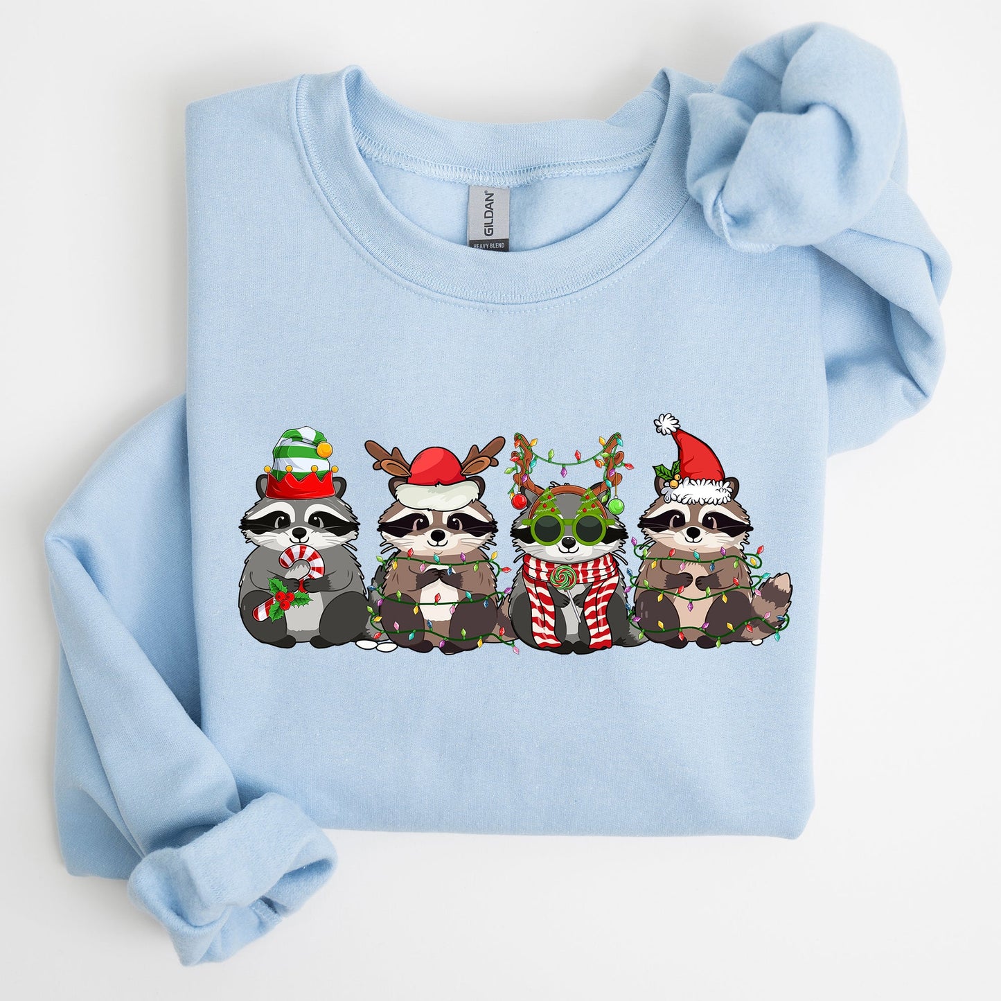 Christmas Raccoons, Raccoon Lovers, Santa, Winter, Snow, Xmas Sweatshirt