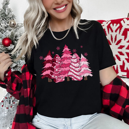 Christmas Snack Trees, Pink, Little Debbie Super Soft Tees