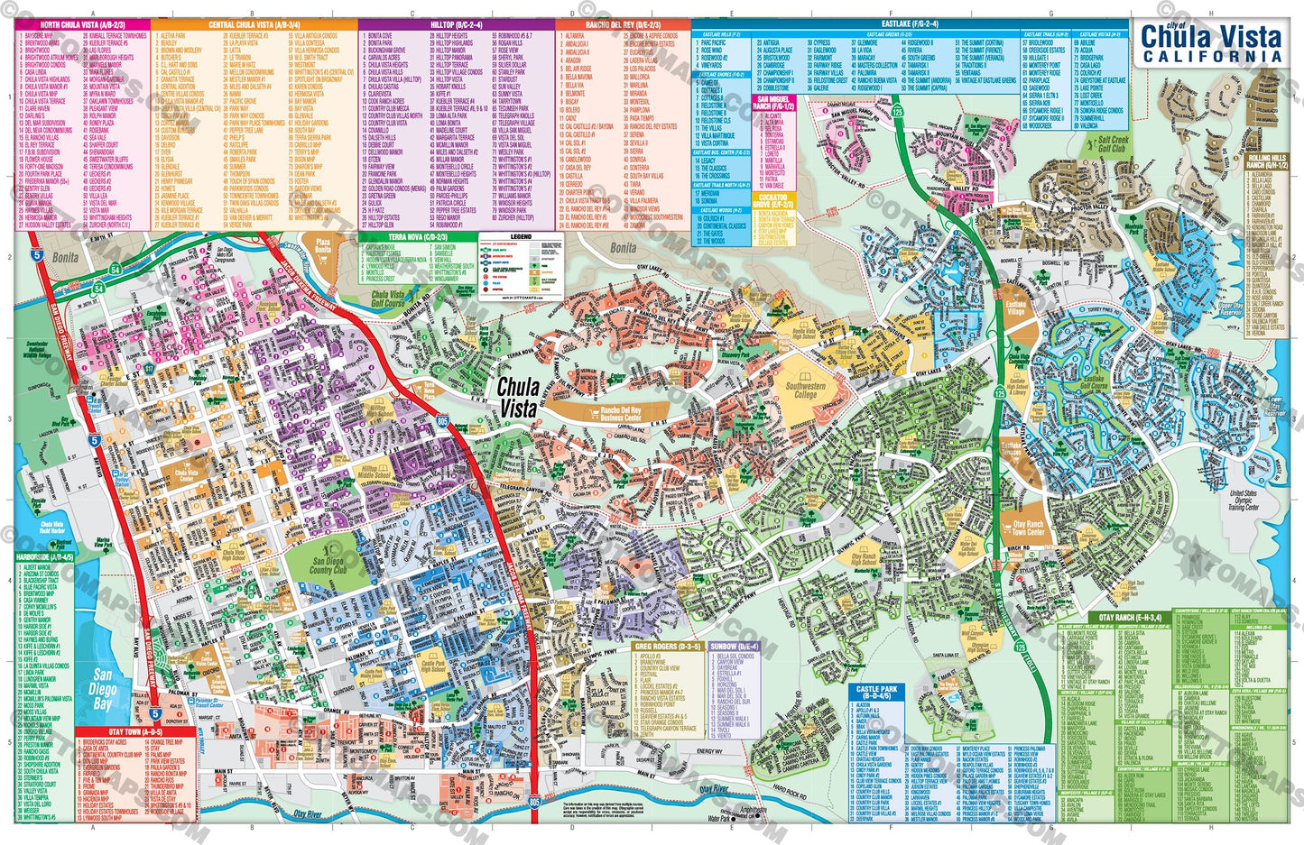 Chula Vista Map, San Diego County, CA - POSTER PRINTS