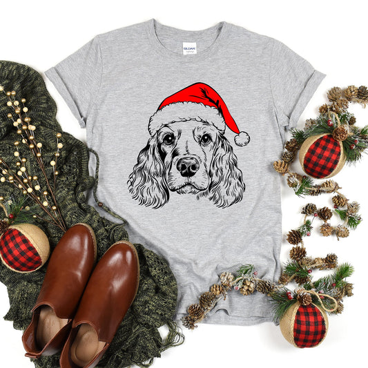 Cocker Spaniel, Santa, Dog, Christmas, Dog Lover, Pet T-Shirt Comfort Colors T-Shirt