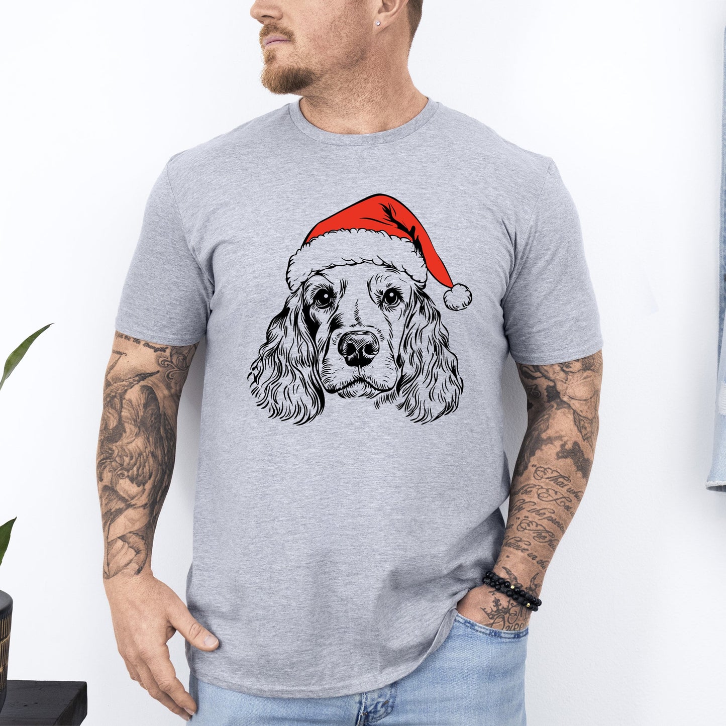Cocker Spaniel, Santa, Dog, Christmas, Dog Lover, Pet T-Shirt Comfort Colors T-Shirt