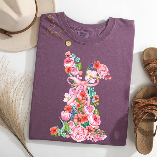 Colorful Floral, Easter, Bunny, Jesus, Rabbit, Holiday Tshirt Comfort Colors T-Shirt