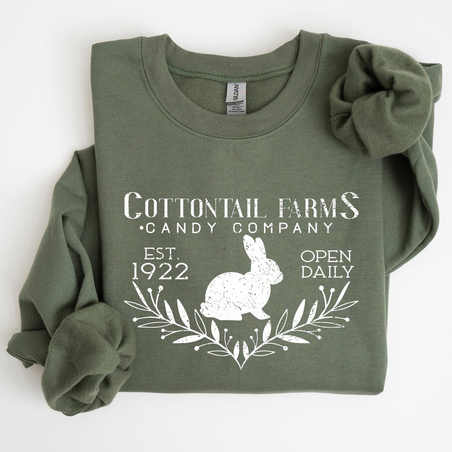 Cottontail Farms Candy Company, Retro Sign, Easter Sweatshirt
