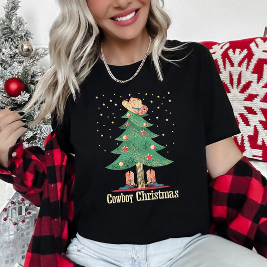 Cowboy Christmas, Country, Western, Boots Super Soft Tees