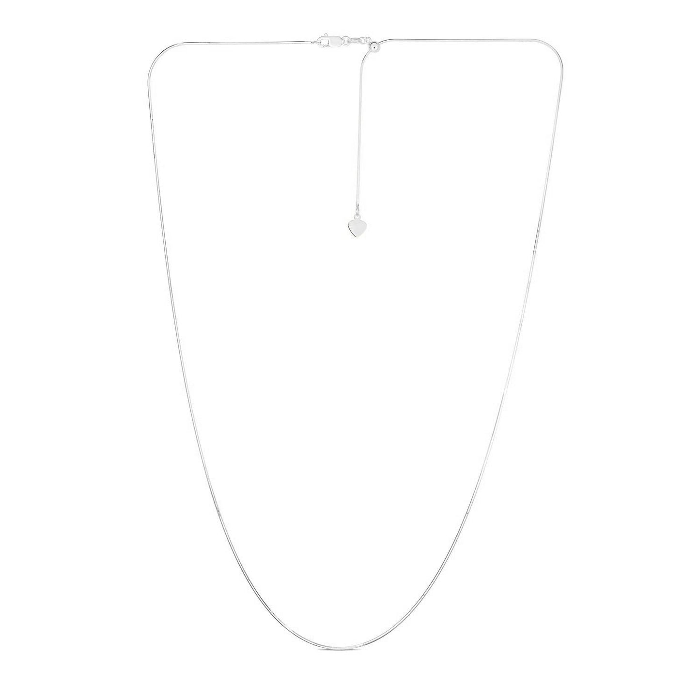 14k White Gold Adjustable Snake Chain (0.80 mm)