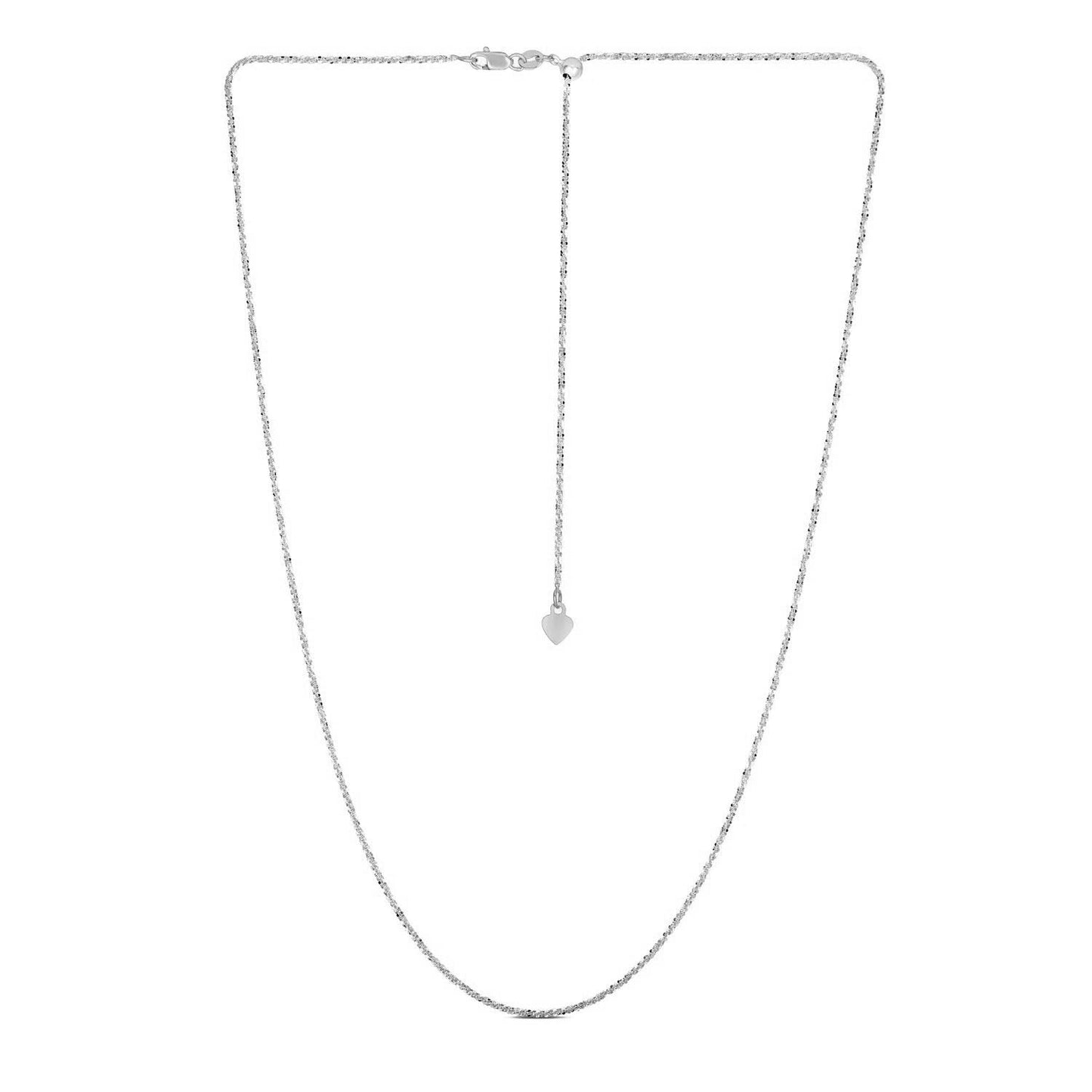 14k White Gold Adjustable Sparkle Chain (1.20 mm)