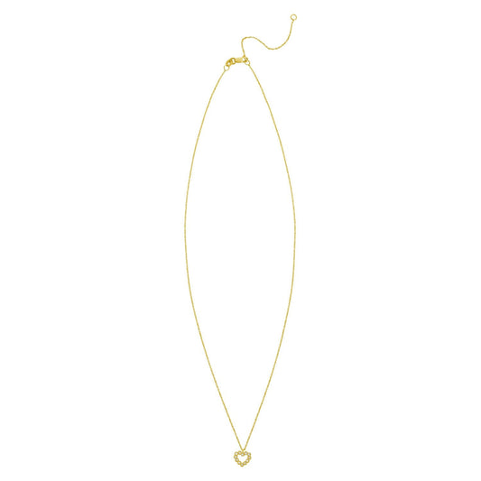 14K Yellow Gold Petite Diamond Heart Necklace