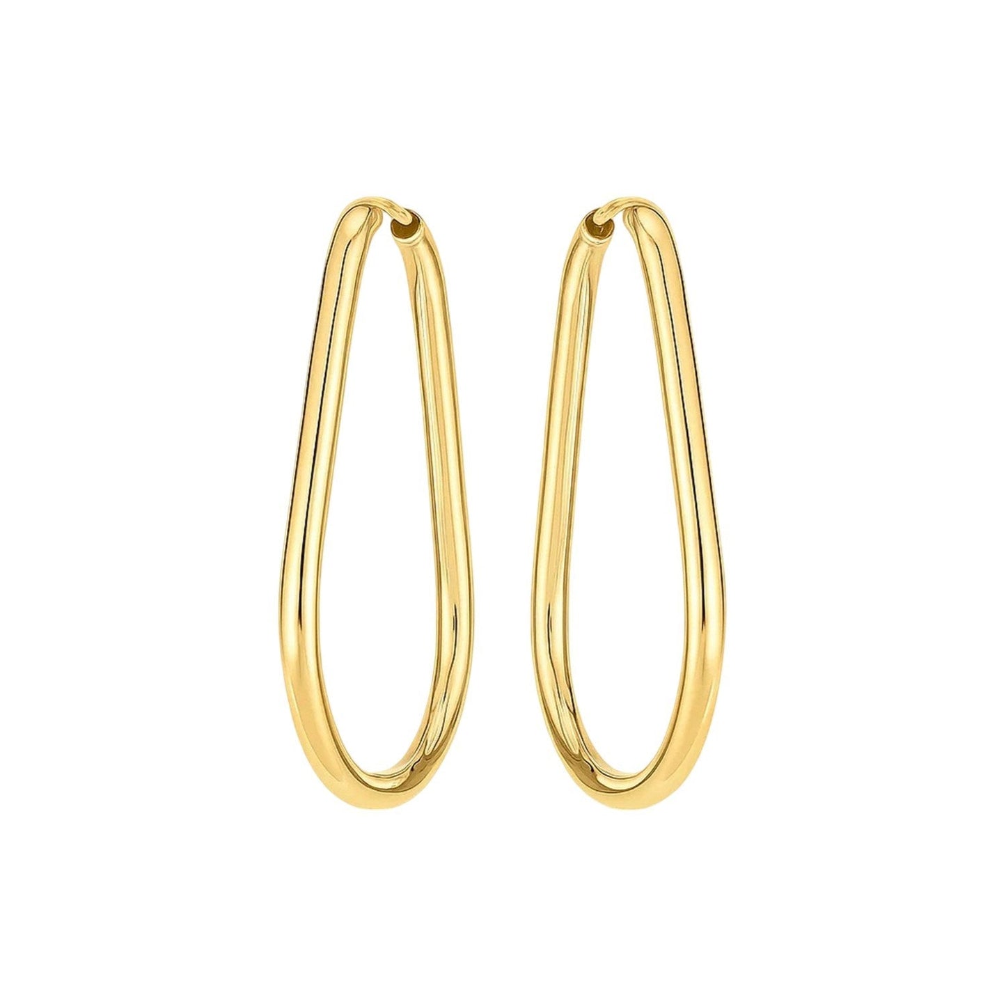 14k Yellow Gold Endless Pear Hoop Earrings