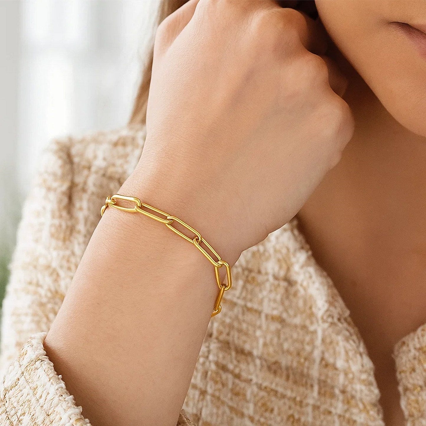 14K Yellow Gold Paperclip Bracelet (4.00 mm)