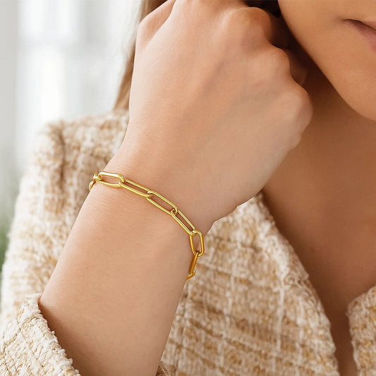 14K Yellow Gold Paperclip Bracelet (4.00 mm)