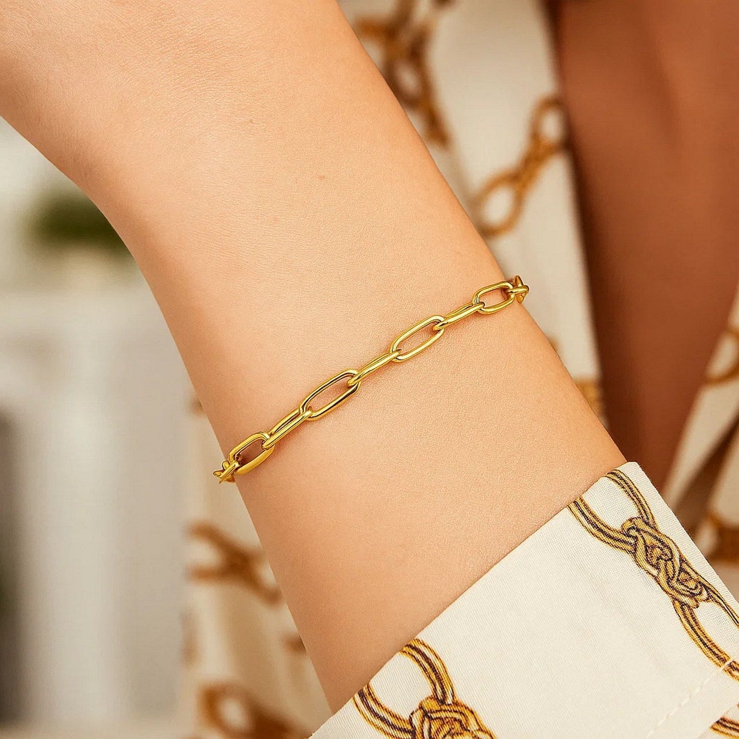 14K Yellow Gold Paperclip Bracelet (4.00 mm)