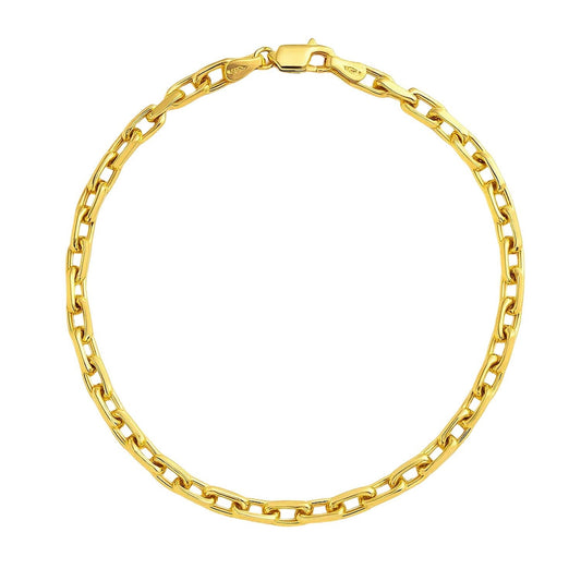 14k Yellow Gold French Cable Chain Bracelet (3.60 mm)