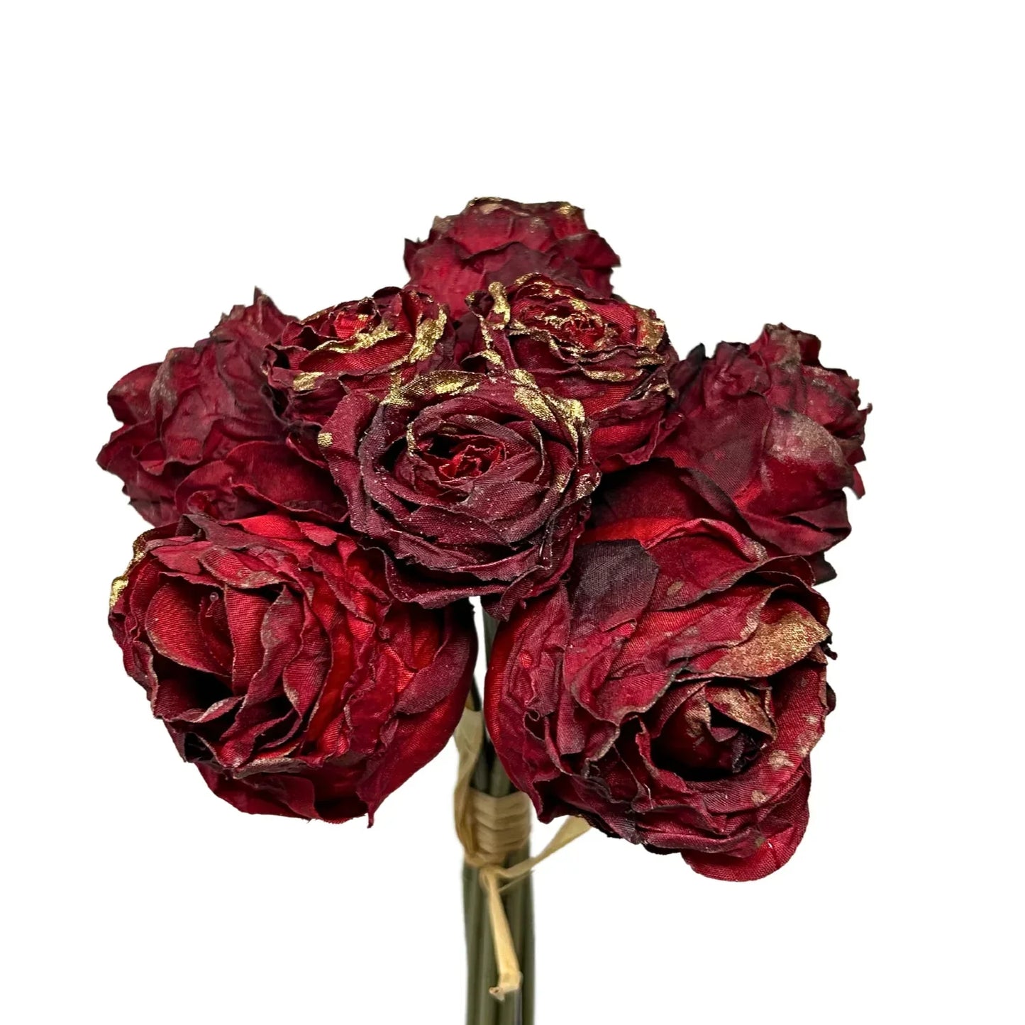 Faux Dried/ Gilded Rose Bundle Red