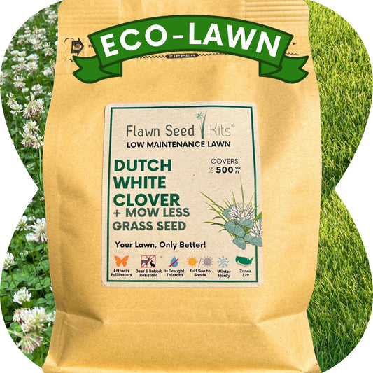 Dutch White Clover + Mow Less Grass Seed
