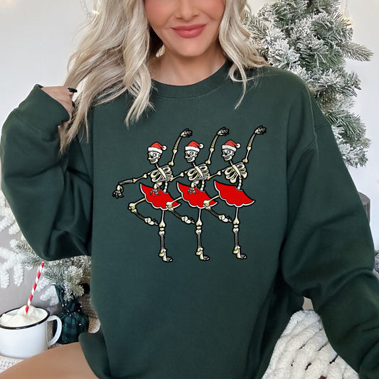 Dancing Skeleton Santa Girls Sweatshirt