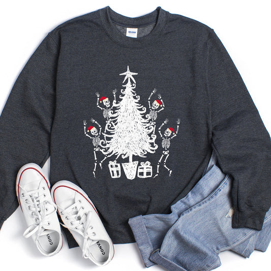 Christmas Dancing Skeletons Vintage Sweatshirt