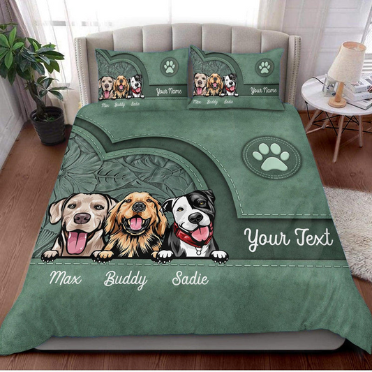 Dogs & Cats Personalized Bedding Set - Gift For Dog/Cat Lovers, Dog/Cat Mom, Dog/Cat Dad, Pet Owner Gift