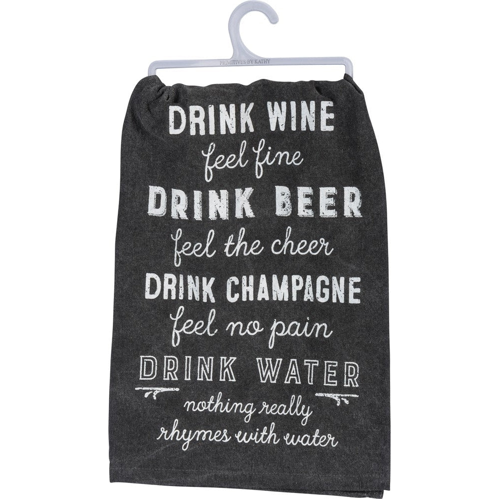 Drink Wine Feel Fine / Nothing Really Rhymes With Water Funny Snarky D
