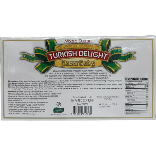 Handcrafted Turkish Delight Assortment - 12 Flavors of Gourmet Sweet Treats from HazerBaba