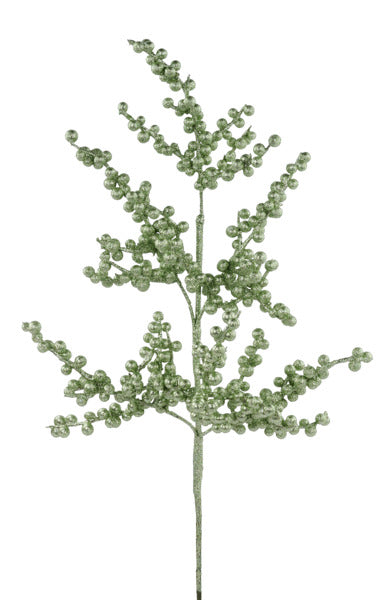 27"L GLITTER BERRY SPRAY SAGE GREEN