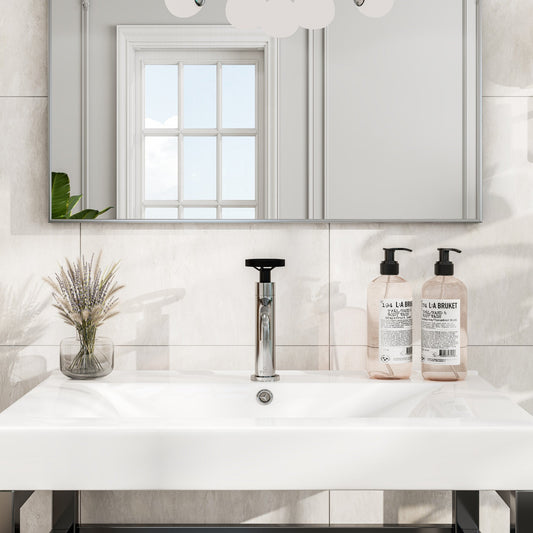 Eviva Enza Single-Handle Waterfall Single-Hole Bathroom Faucet with Deckplate Included in Chrome