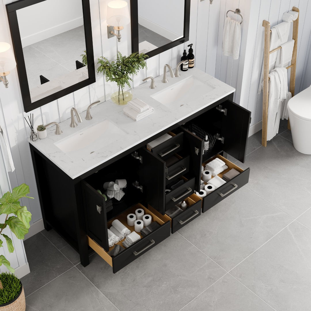 Eviva Aberdeen Bath Vanity with Counter Top and Undermount Porcelain Sink (24"-96")