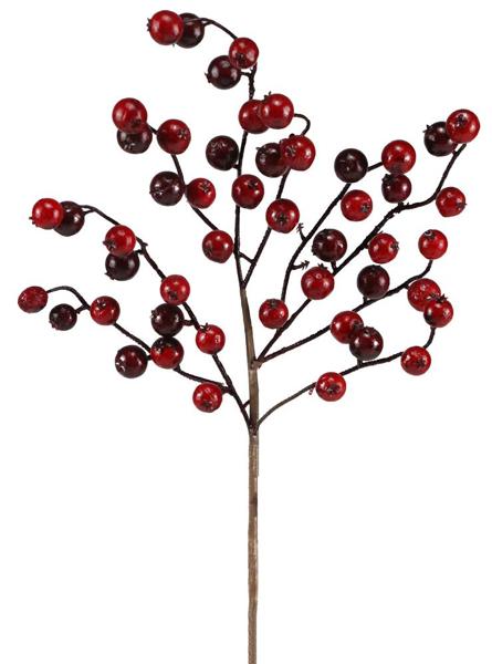 16.5"L WATERPROOF BERRY SPRAY SHINY RED/SHINY BURGUNDY