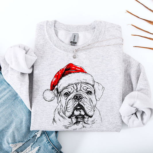 English Bulldog, Santa, Dog, Christmas, Dog Lover, Pet Sweatshirt