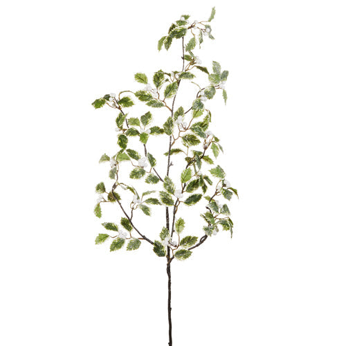 45" Iced Mixed Holly Branch