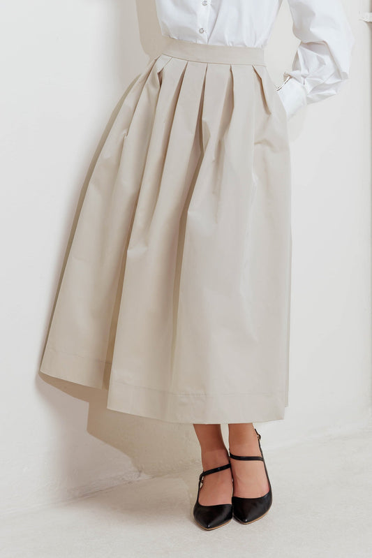 SOFT POEM WOVEN FULL MIDI SKIRT