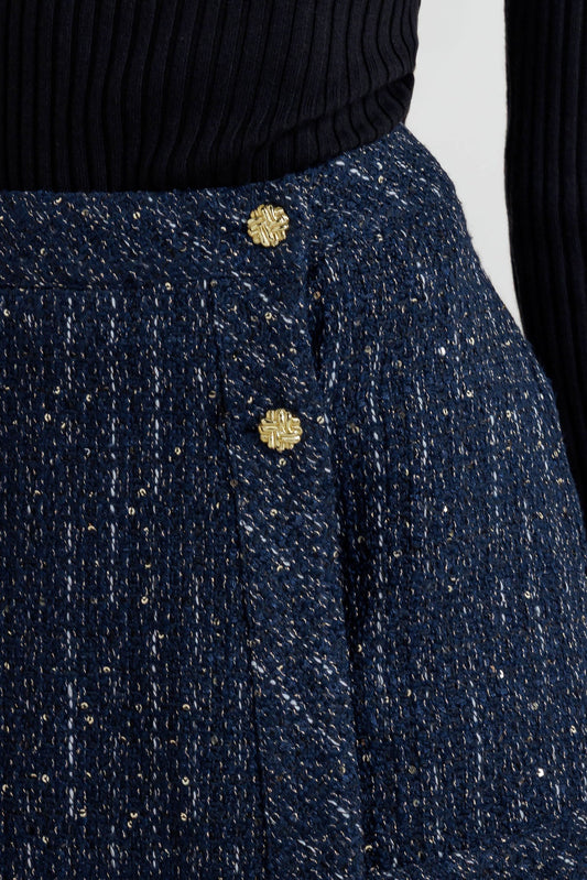 PARISIAN NAVY TWEED SKORT