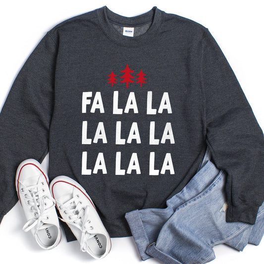 Fa La La, Retro Christmas Trees, Sweatshirt