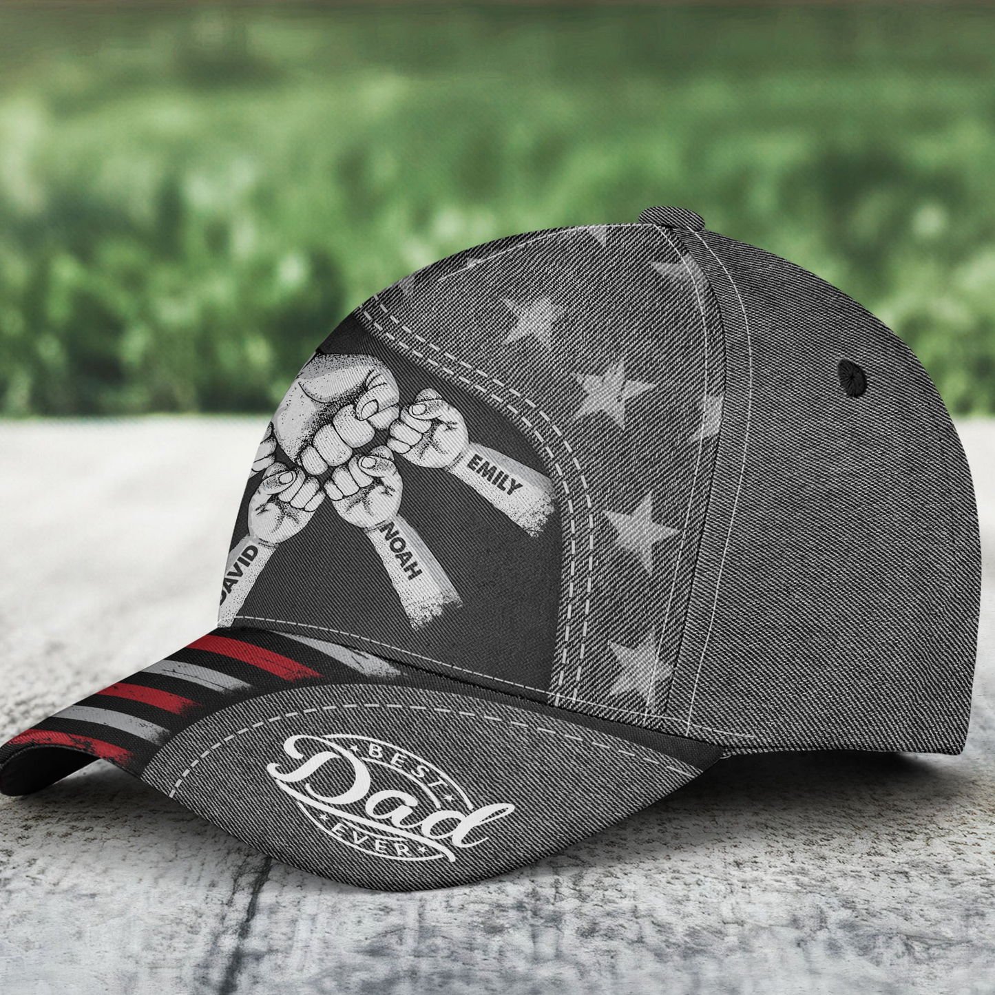 Fist Bump Daddy Grandpa - Personalized Classic Cap - Gift For Dad, Grandpa, Husband