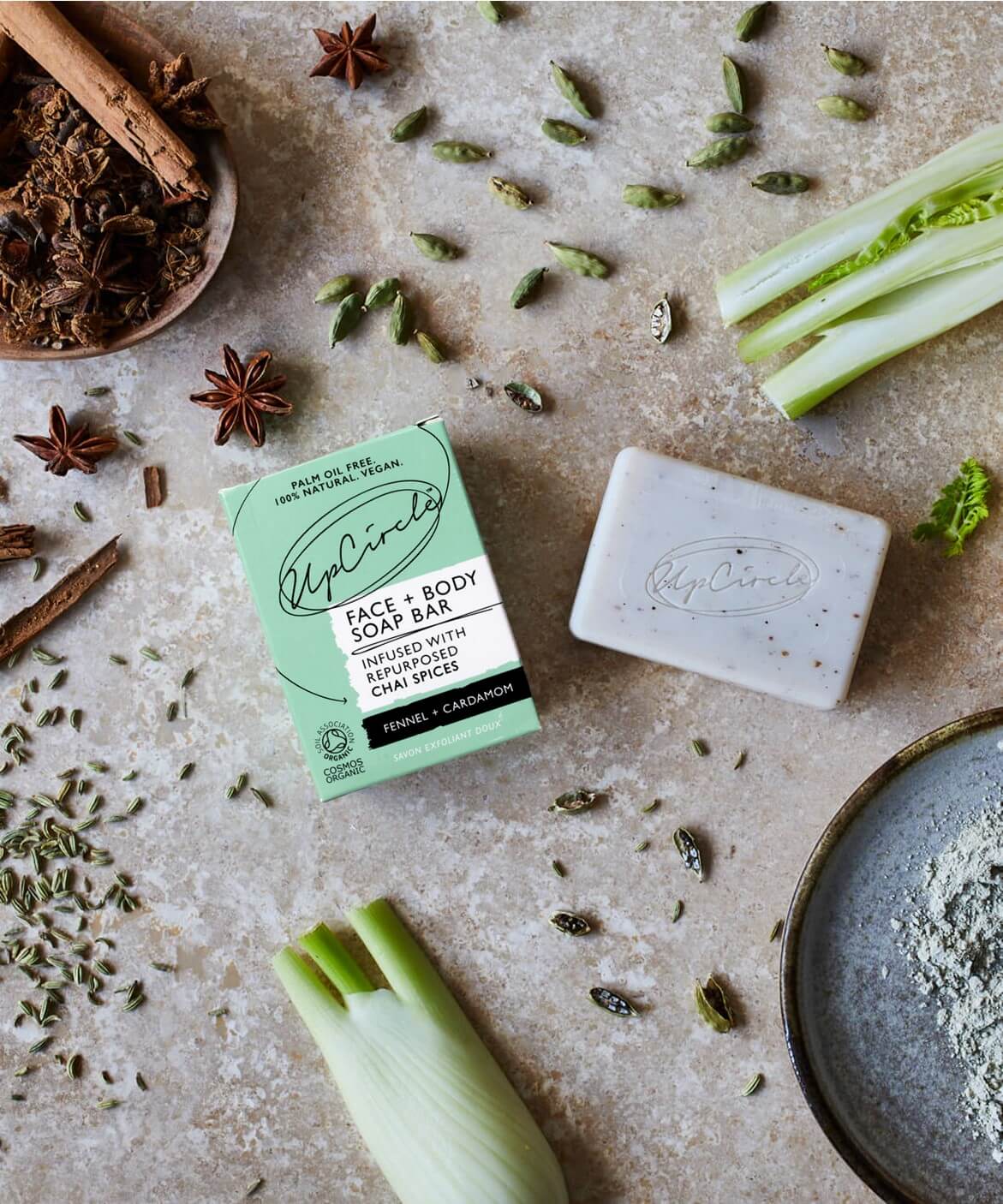 UpCircle Fennel & Cardamom Chai Soap Bar