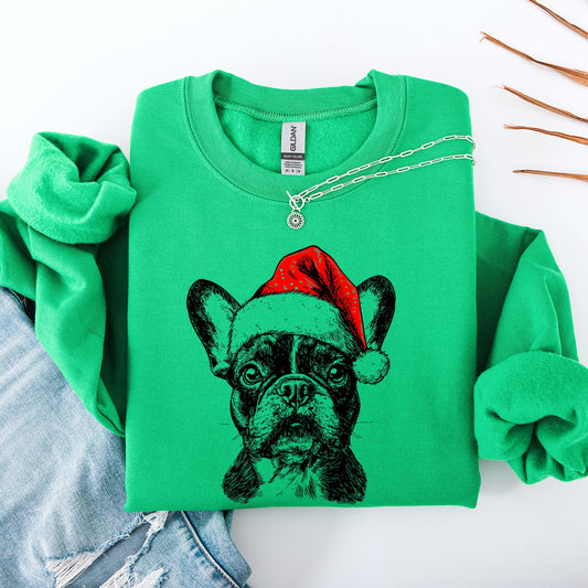 Frenchie, Santa, French Bulldog, Christmas, Dog Lover, Pet Sweatshirt