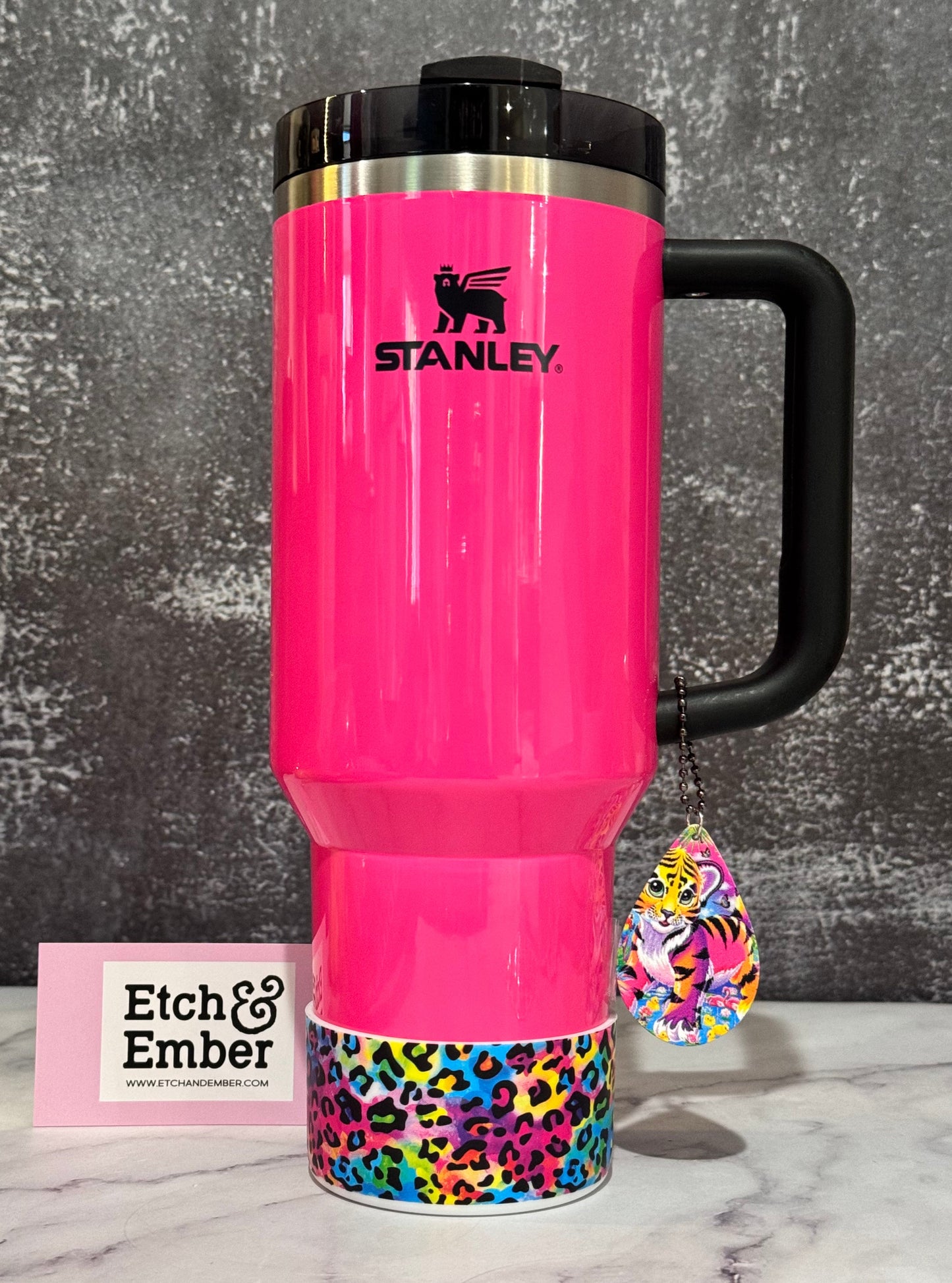 Rainbow Tiger Charm - Tumbler Handle Charm