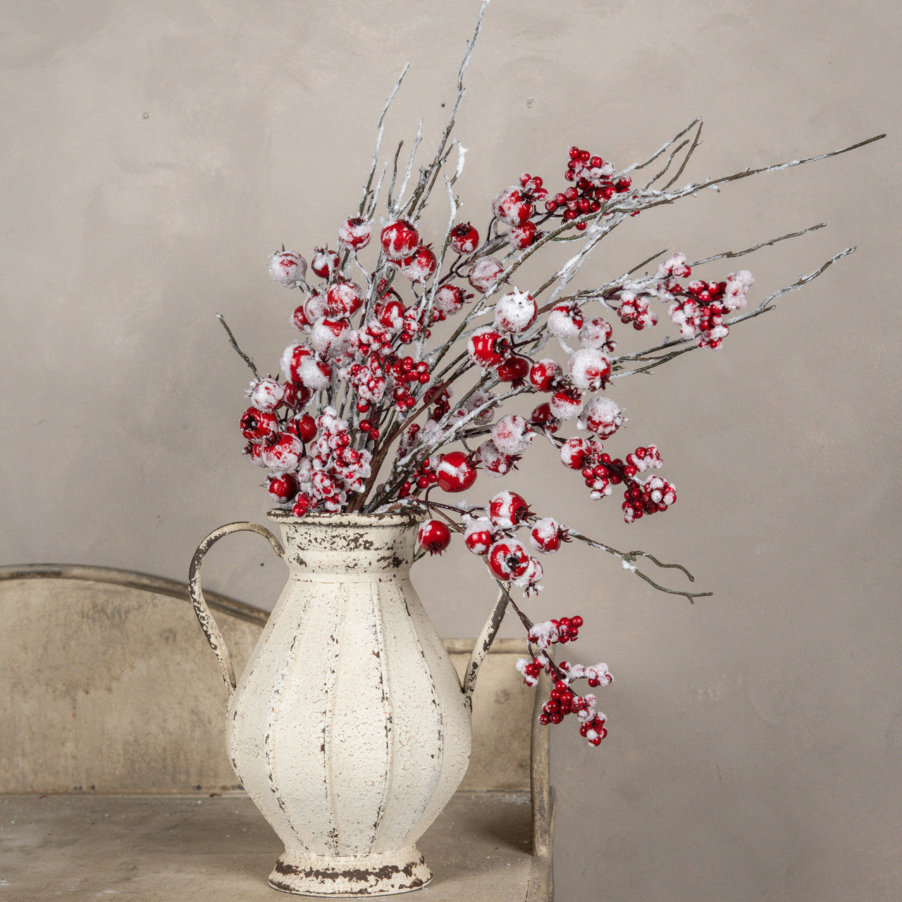 38" FROSTED RED BERRY PICK