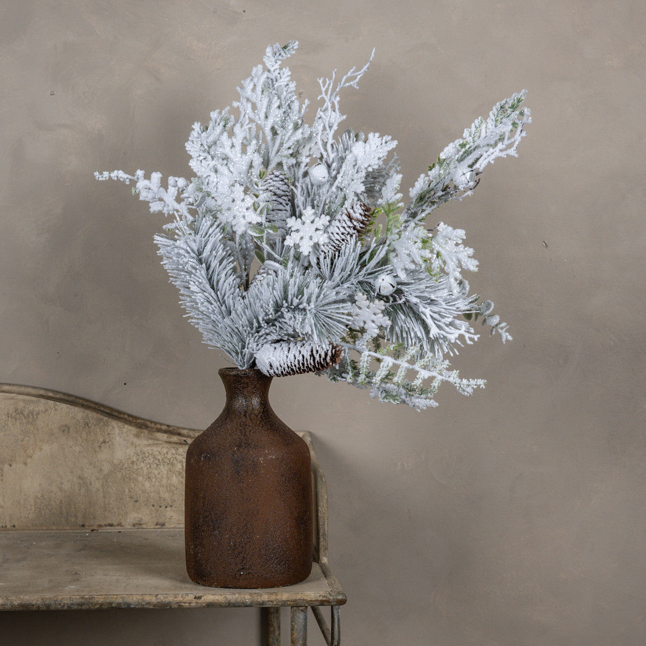 29" SNOWY PINE W/ PINECONE