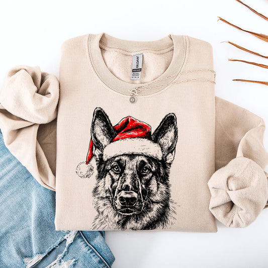 German Shepherd, Santa, Dog, Christmas, Dog Lover, Pet Sweatshirt