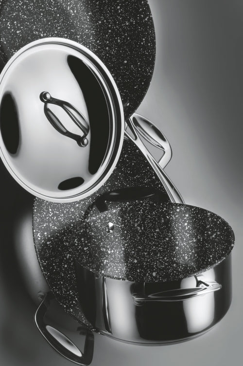 NON STICK SAUTE PAN 2 HANDLES GLAMOUR STONE CM 32