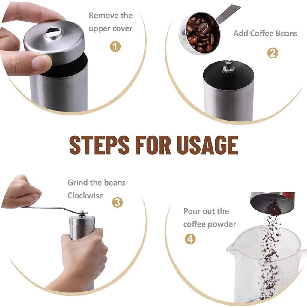 Stainless Steel Manual Coffee Grinder, 40g Portable Mill