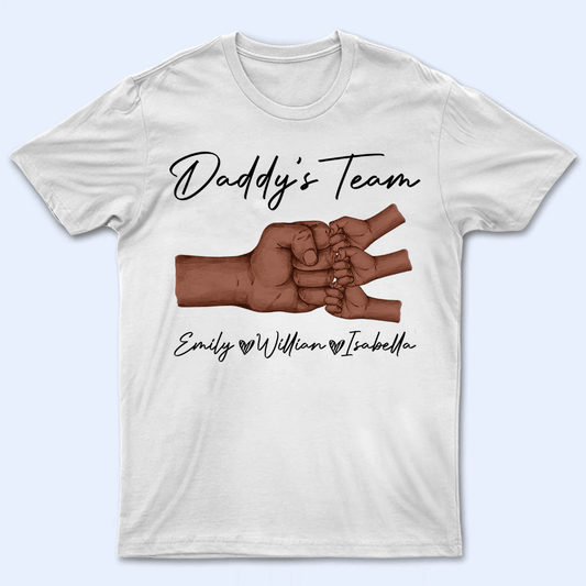 Fist Pump Black Daddy & Kids - Custom T-Shirt - Personalized Gift for Black Dad | Perfect for Black History Month, Juneteenth, or Any Occasion | African American