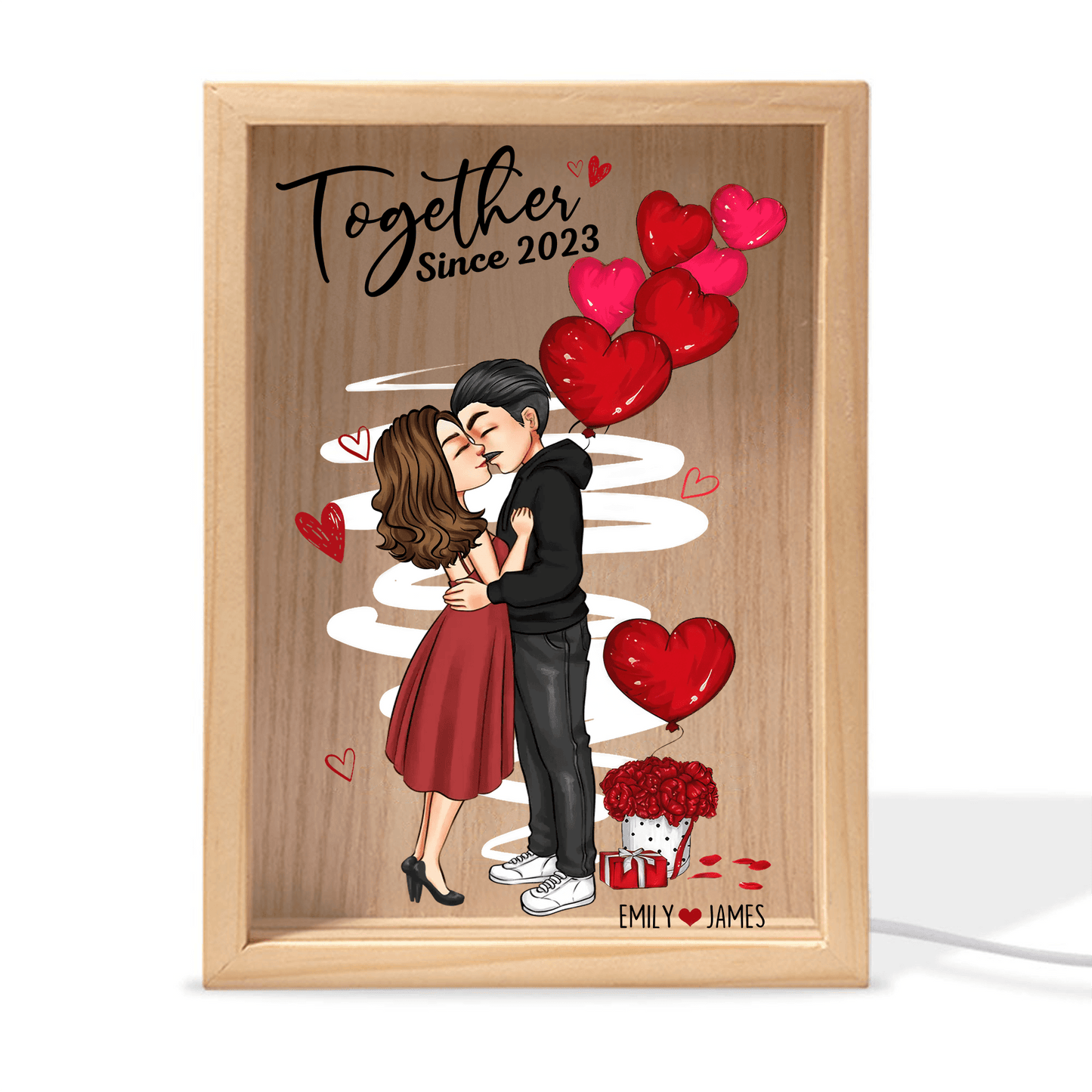 Together Since - Custom Light Box - Personalized Gift For Couple, Girlfriend, Husband, Wife, Her, Him | Valentine, Anniversary